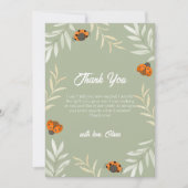 Carte De Remerciements Sage Green Fall Ladybug Baby shower de verdure (Devant)