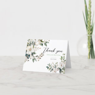 Carte De Remerciements Sage Green Floral Baptême