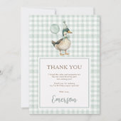 Carte De Remerciements Sage Green One Lucky Duck 1er anniversaire (Devant)