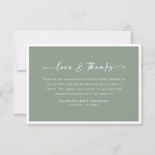 Carte De Remerciements Sage Green Simple Script Funérailles (Devant)