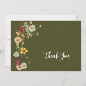 Carte De Remerciements Sage Green Wildflower Rustic Boho  (Devant)