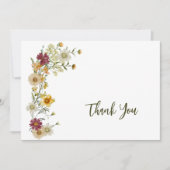 Carte De Remerciements Sage Green Wildflower Rustic Boho (Devant)