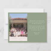 Carte De Remerciements Sage Green Wildflower Wreath Wedding Bridal Shower (Dos)