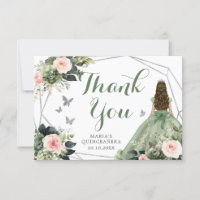 Sage Vert Blush rose Floral Quinceañera