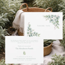 SageSimple Greenery Funeral Personalized Thank You