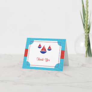 Carte De Remerciements Sail Boat Card Thank You Card or Note Card