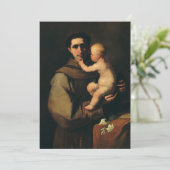 Carte De Remerciements Saint Antoine de Padoue par Luca Giordano (Debout devant)