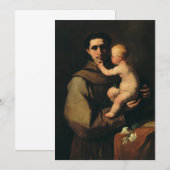 Carte De Remerciements Saint Antoine de Padoue par Luca Giordano (Devant / Derrière)