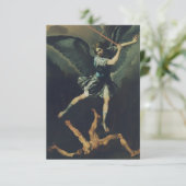 Carte De Remerciements Saint Archange Michael bat le diable (Debout devant)