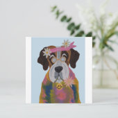 Carte De Remerciements Saint Bernard Hippie (Debout devant)