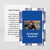 Carte De Remerciements Saint-Carlo Acutis (Devant / Derrière)