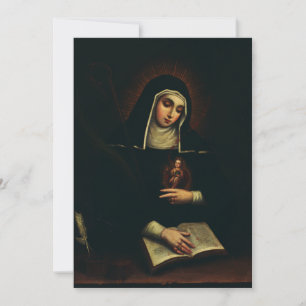 Carte De Remerciements Saint Gertrude la grande bénédictine allemande