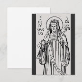 Carte De Remerciements Saint Hildegard de Bingen Abbess bénédictine (Devant / Derrière)