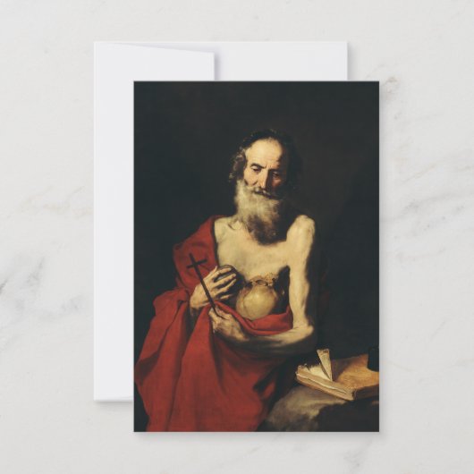 Carte De Remerciements Saint Jérôme par Jusepe de Ribera (Devant)