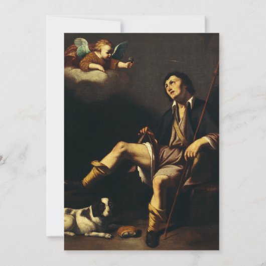 Carte De Remerciements Saint Roch et l'Ange par Guy François (Devant)