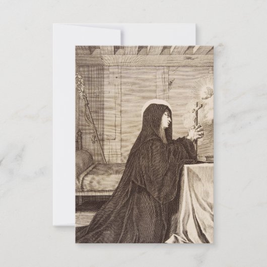 Carte De Remerciements Saint Scholastica Patroness of school (Devant)