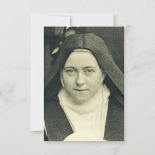 Carte De Remerciements Saint Thérèse de l'Enfant Jésus et la Sainte Face (Devant)