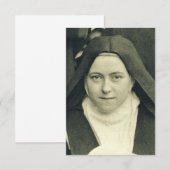 Carte De Remerciements Saint Thérèse de l'Enfant Jésus et la Sainte Face (Devant / Derrière)