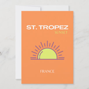 Carte De Remerciements Saint-Tropez, France, Coucher de soleil, Art du vo