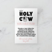 Carte De Remerciements Saint Vache mignonne Fête d'anniversaire moderne p (Intérieur)