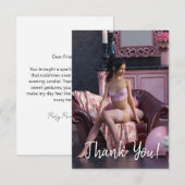 Carte De Remerciements Saint Valentin Beauté en Lingerie sur le canapé (Devant / Derrière)