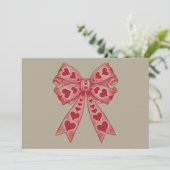 Carte De Remerciements Saint-Valentin Cœur Coquette nœud Rétro Saint-Vale (Debout devant)