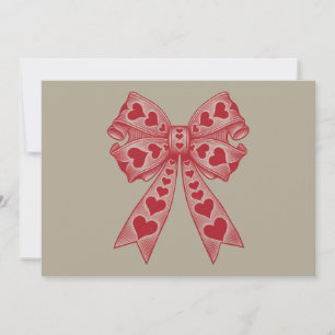 Carte De Remerciements Saint-Valentin Cœur Coquette nœud rétro Saint-Vale