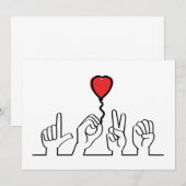 Carte De Remerciements Saint Valentin. Le sourd, l'éloge du langage gestu (Devant / Derrière)