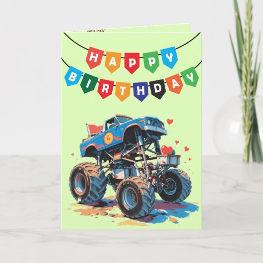 Carte De Remerciements Saint Valentin - Monster Truck (Devant)