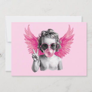 Carte De Remerciements Saint-Valentin soufflant une bulle Cupidon Saint-V