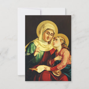 Carte De Remerciements Sainte Anne et Vierge Marie