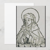 Carte De Remerciements Sainte Monique mère d'Augustin d'Hippone (Devant / Derrière)