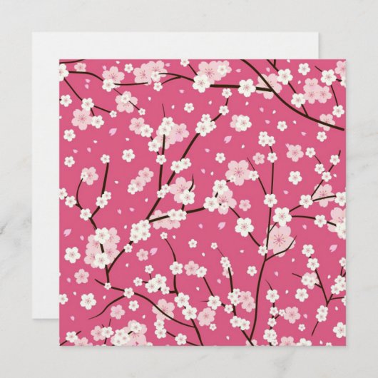 Carte de remerciements: SAKURA CHERRY BLOSSOMS (Devant / Derrière)