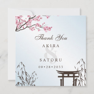 Carte De Remerciements Sakura Japonaise Fleur de cerisier Mariage asiatiq