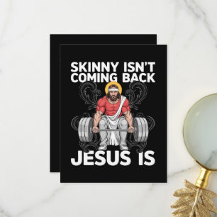Carte De Remerciements Salle de sport Jésus Workout Skinny ne revient pas