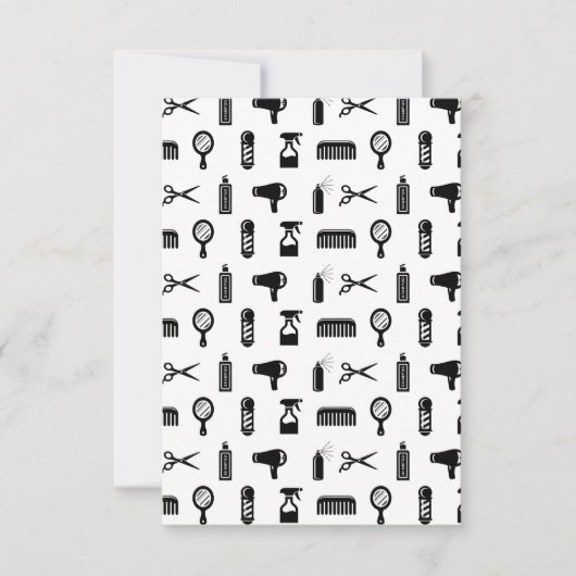Carte De Remerciements Salon de coiffure & Barbier Motif de coiffeur COUL (Devant)