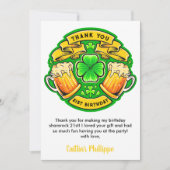 Carte De Remerciements Salue St. Patrick's Day Shamrock 21e anniversaire (Devant)