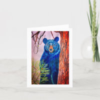 Salut de la peinture d'aquarelle d'ours noir par