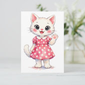 Carte De Remerciements Salut Kitty! (Debout devant)