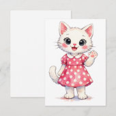 Carte De Remerciements Salut Kitty! (Devant / Derrière)