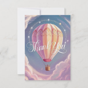 Carte De Remerciements Salutation colorée Hot Air Balloon