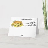 Carte De Remerciements Salutation de poissons de boîte de bande dessinée (Dos)