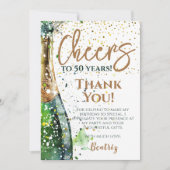 Carte De Remerciements Salutations à 50 ans 50e anniversaire (Devant)