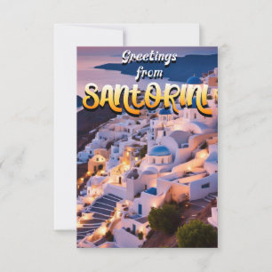 Carte De Remerciements Salutations de Santorin