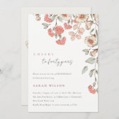 Carte De Remerciements Salutations Fleurs Roses Wreath N'Importe Quel Âge (Devant / Derrière)