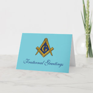 Carte De Remerciements Salutations fraternelles Freemason Masonic Anniver