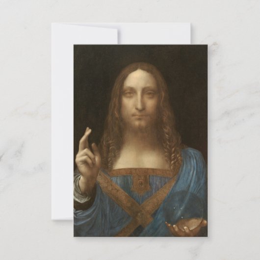 Carte De Remerciements Salvator Mundi by Leonardo da Vinci (Devant)