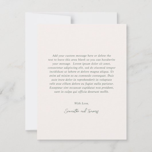 Carte De Remerciements Samantha Forêt Vert traditionnel Mariage élégant (Dos)