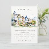 Carte De Remerciements San Francisco Painted Ladies Landscape Wedding (Debout devant)