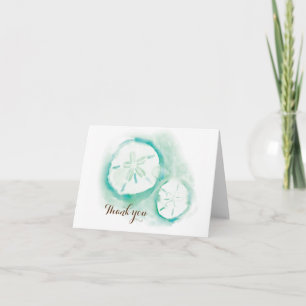 Carte De Remerciements Sand Dollar Seafoam Thank You Card